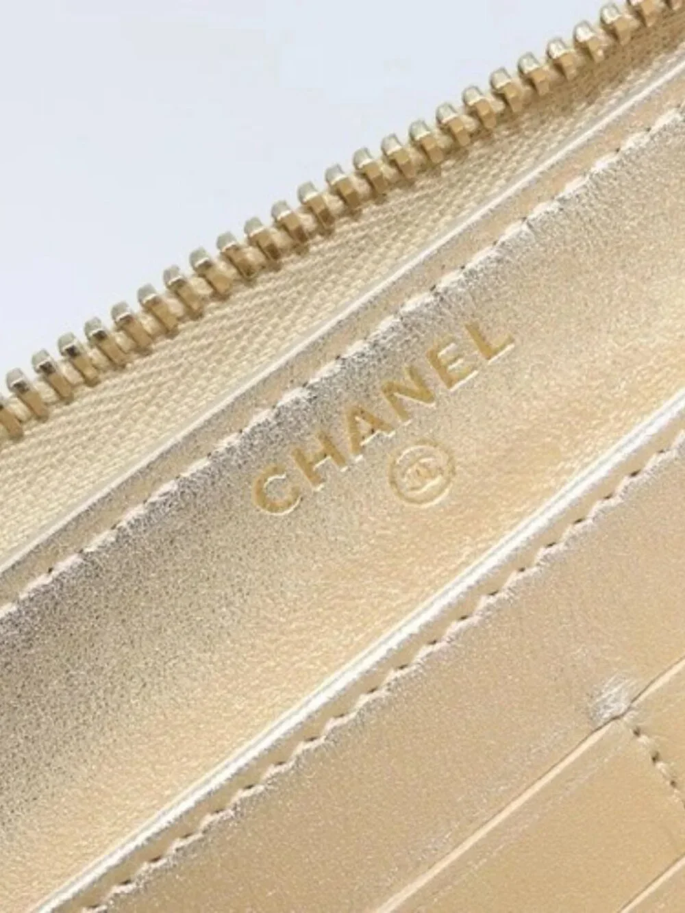 CHANEL Matelasse Long Wallet Lamb Skin Gold Tone CC Auth LNZ571V